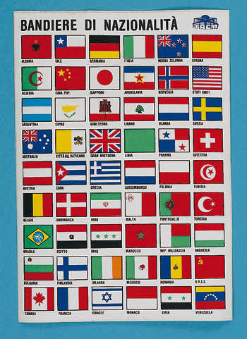 Tabella Bandiere di Nazionalita Cm.16x24